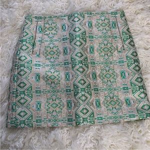 J CREW  Metallic Jacquard Mini Skirt Aztec 2